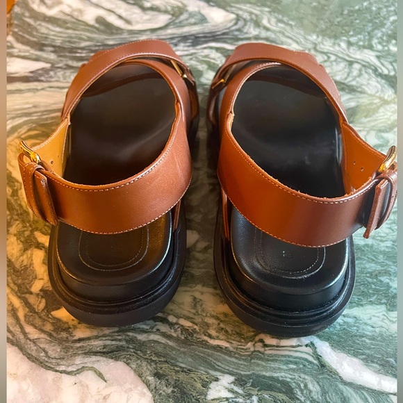 COPY - MARNI - brown leather Fussbett sandals - Size 39 - 26cm - Picture 2 of 4